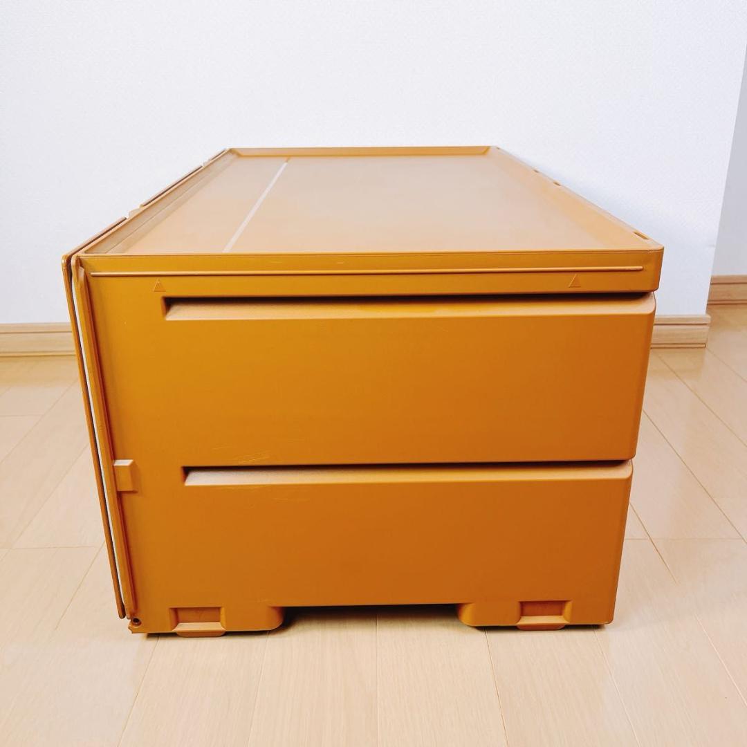 専用　タッパーウェア スーパーチェストワイド セピアカラー 引出し2段 収納 ②