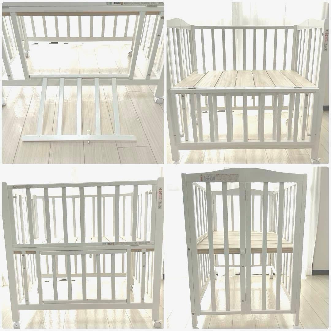 【美品】KATOJI ベビーベッド　折りたたみ　60×90 ホワイト