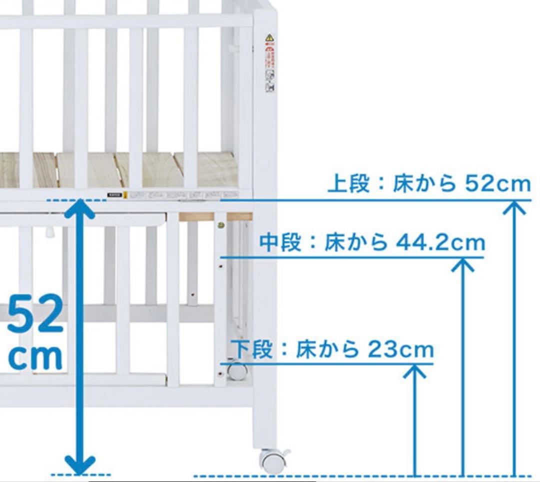 【美品】KATOJI ベビーベッド　折りたたみ　60×90 ホワイト