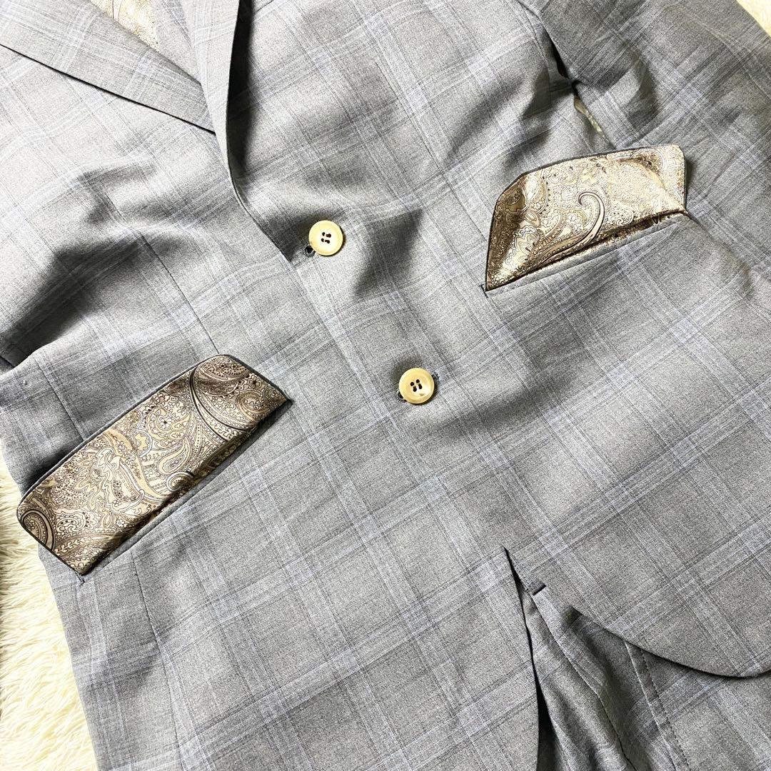 【美品】ロイスマン スリーピース セットアップ レダ ペイズリー グレー