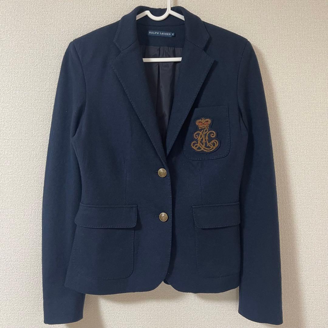 美品⭐︎ラルフローレン　レディース　テーラードジャケット　ウール　エンブレム　4