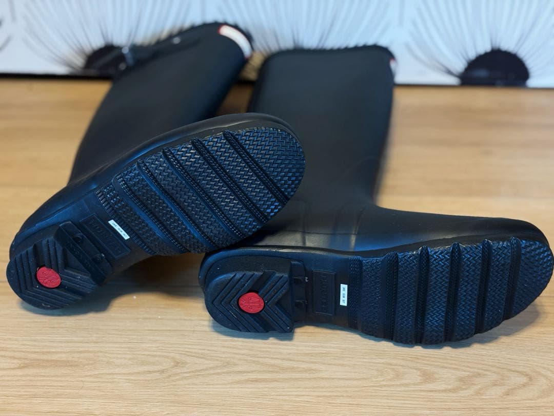 【新品未使用】 HUNTER ハンター　レインブーツ　ロングブーツ　ブラック