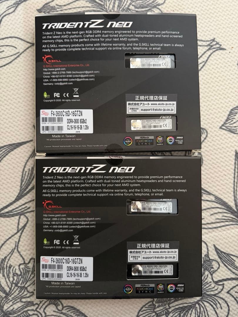 G.SKILL Trident Z Neo DDR4 8GB×4枚 計32GB
