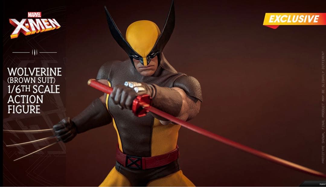 新品 炎スタジオ ウルヴァリン ブラウンスーツ マーベル・コミック ホットトイズ