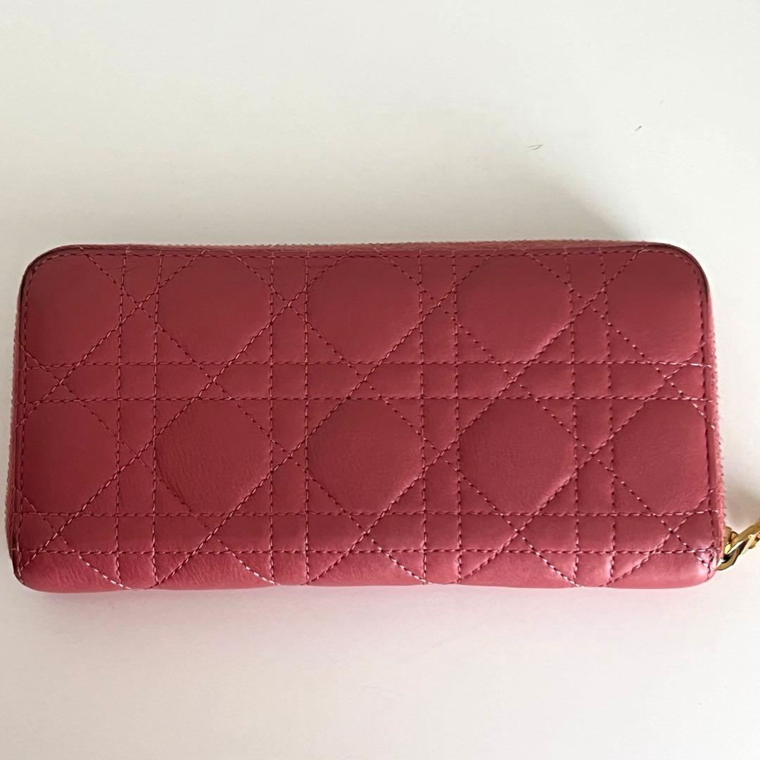 Christian Dior 長財布 ラウンドファスナー カナージュ ピンク