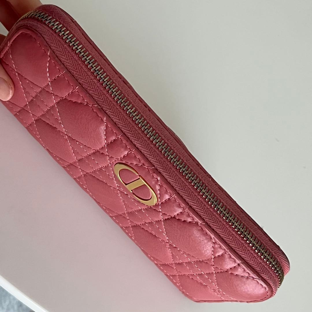 Christian Dior 長財布 ラウンドファスナー カナージュ ピンク