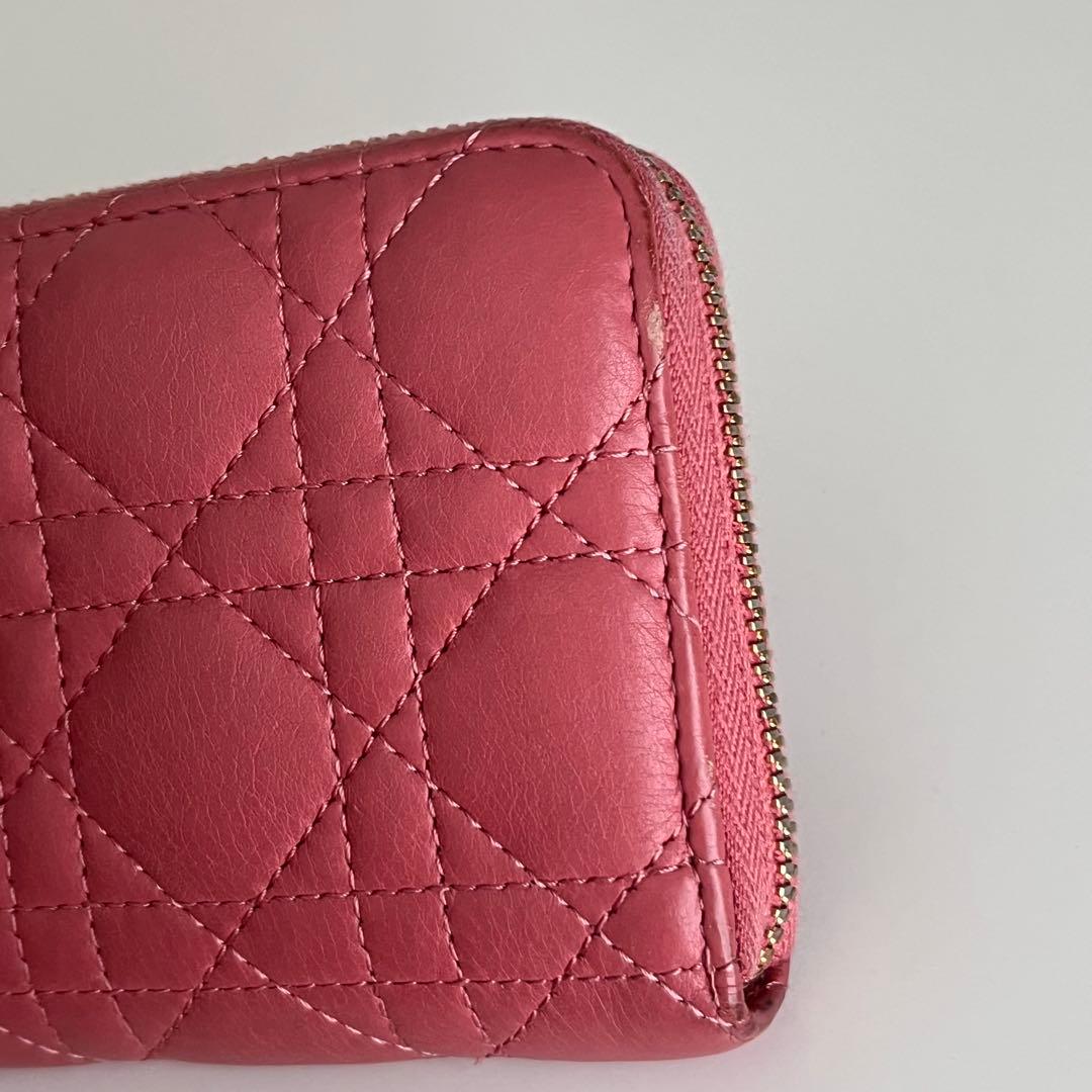 Christian Dior 長財布 ラウンドファスナー カナージュ ピンク