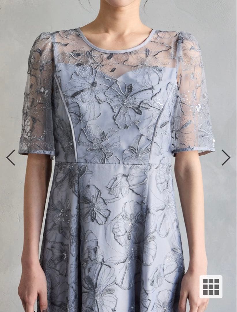 【AIMER】 ビオラモチーフスパンコール刺繍ドレス