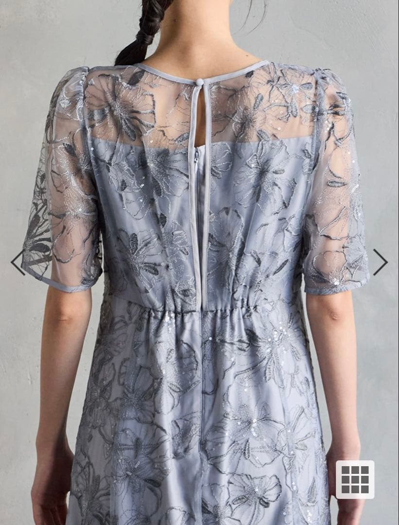 【AIMER】 ビオラモチーフスパンコール刺繍ドレス