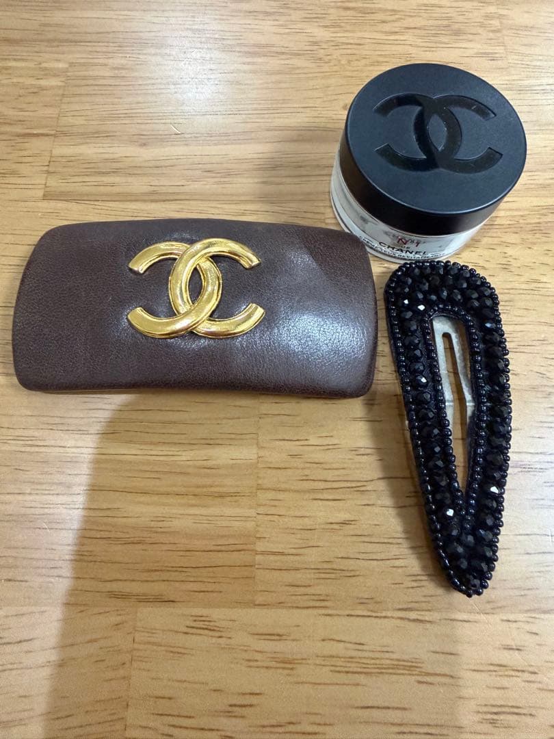 CHANEL ブラウンレザー バレッタ
