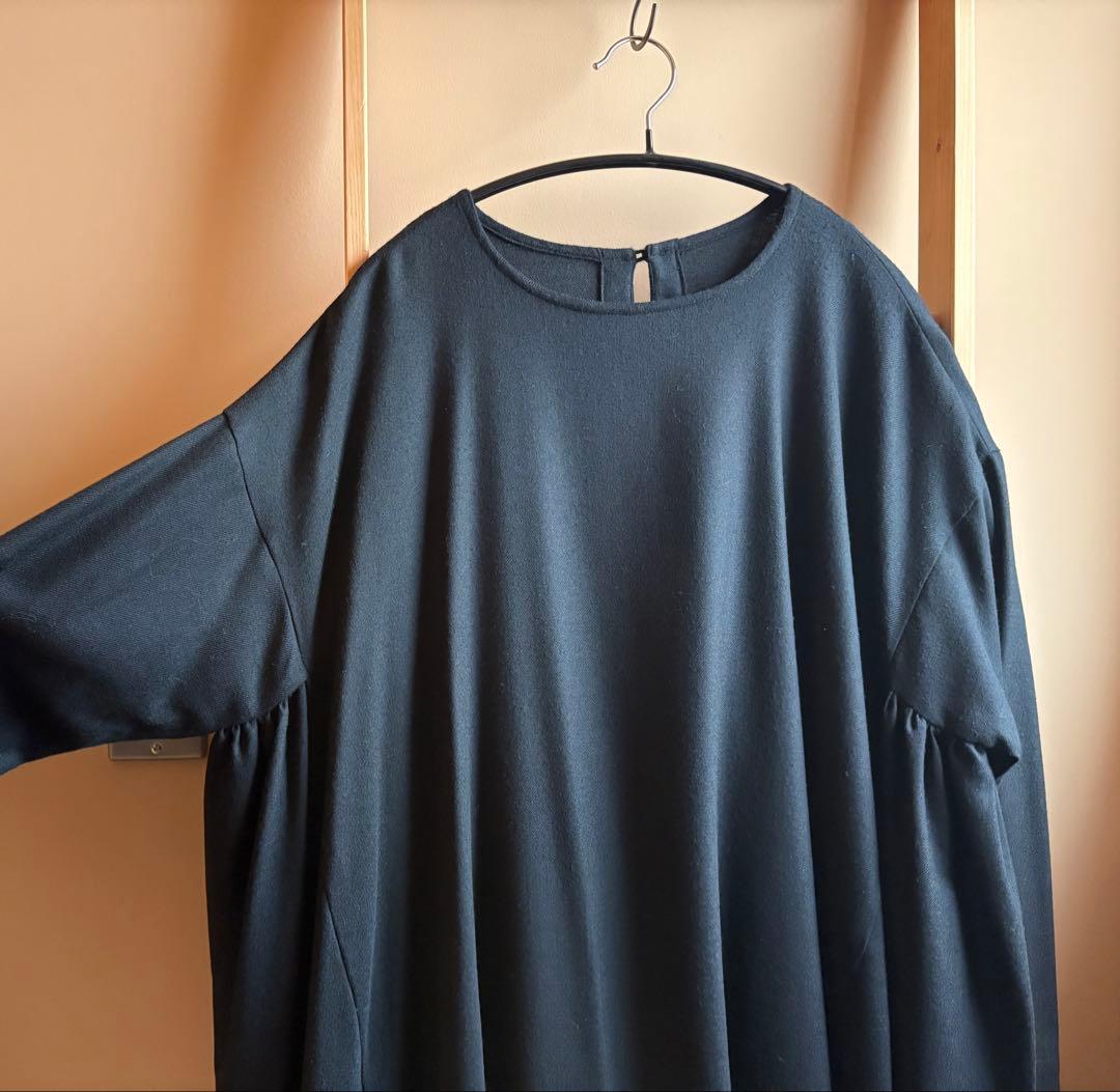 denier ウールロングワンピース　ブラック