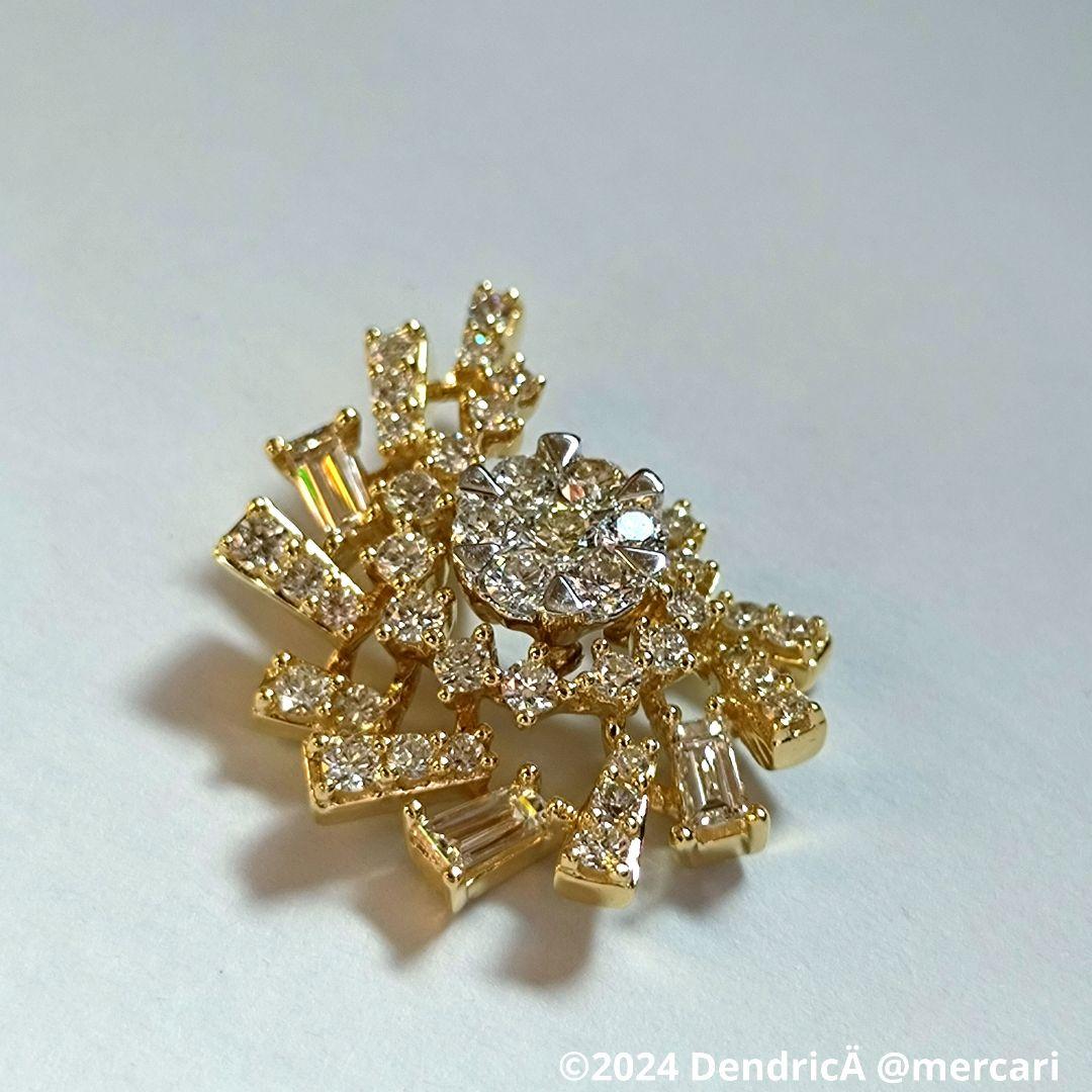 ROCCA　ダイヤモンドペンダントトップ　0.696ct　K18　コンビ　螺旋