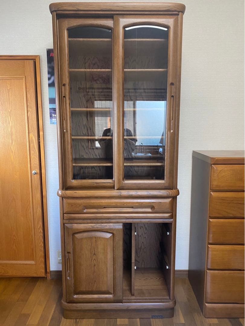 木製ディスプレイキャビネット ガラス扉付き　※ブランテリア