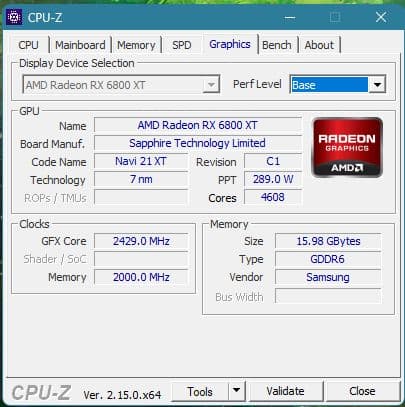 【中古、美品】AMD 6800xt 16GB Sapphire Nitro+