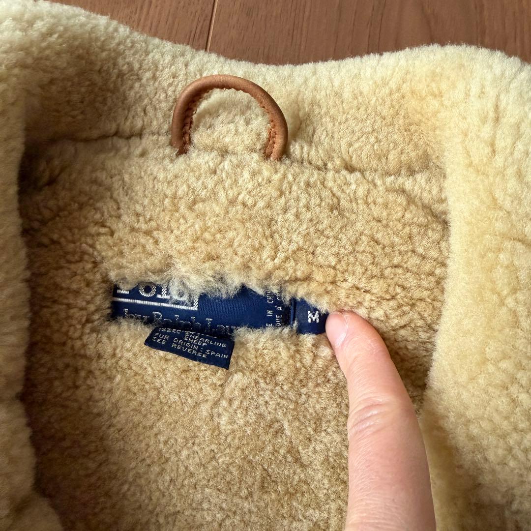 POLO ラルフローレン ラムレザー ムートン ベスト 90s M