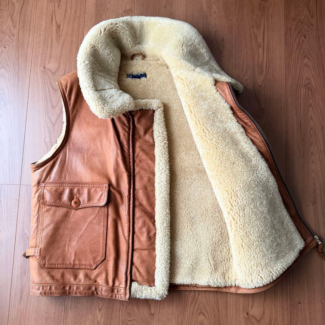 POLO ラルフローレン ラムレザー ムートン ベスト 90s M