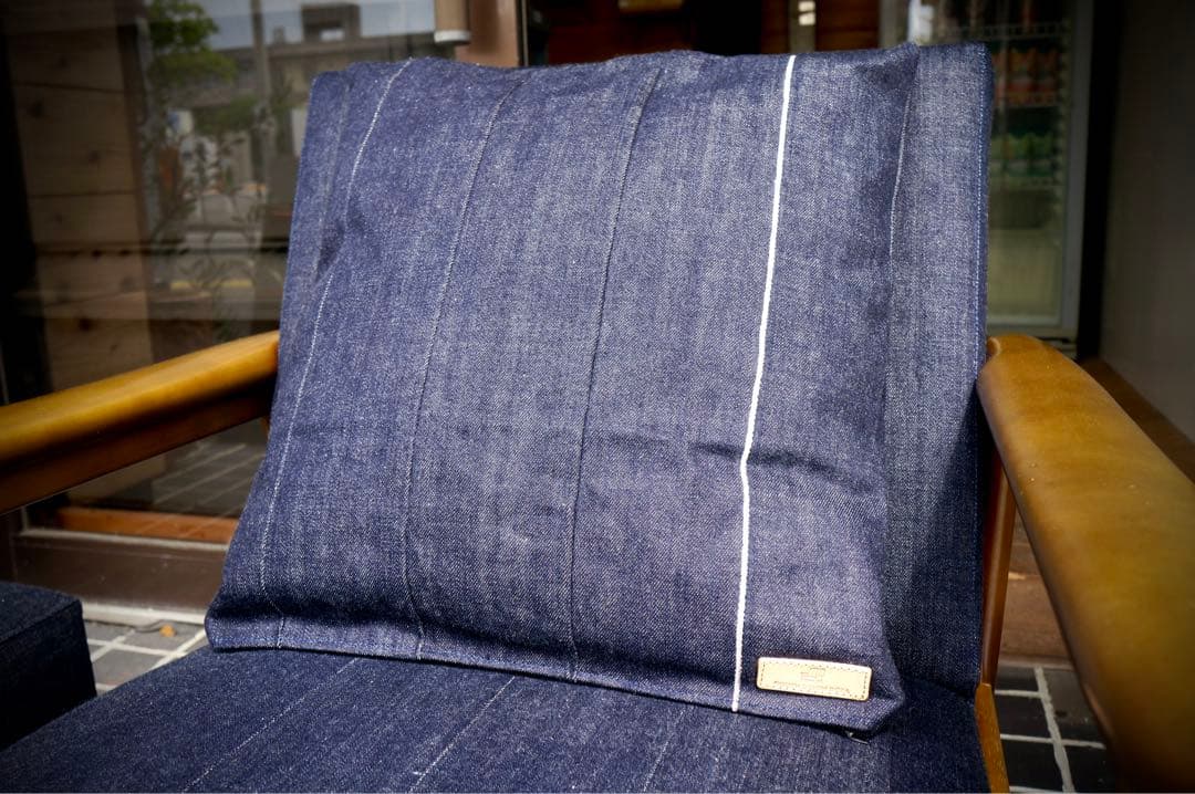 【カリモク60】【クッション付き】Kチェア １シーター & オットマン デニム