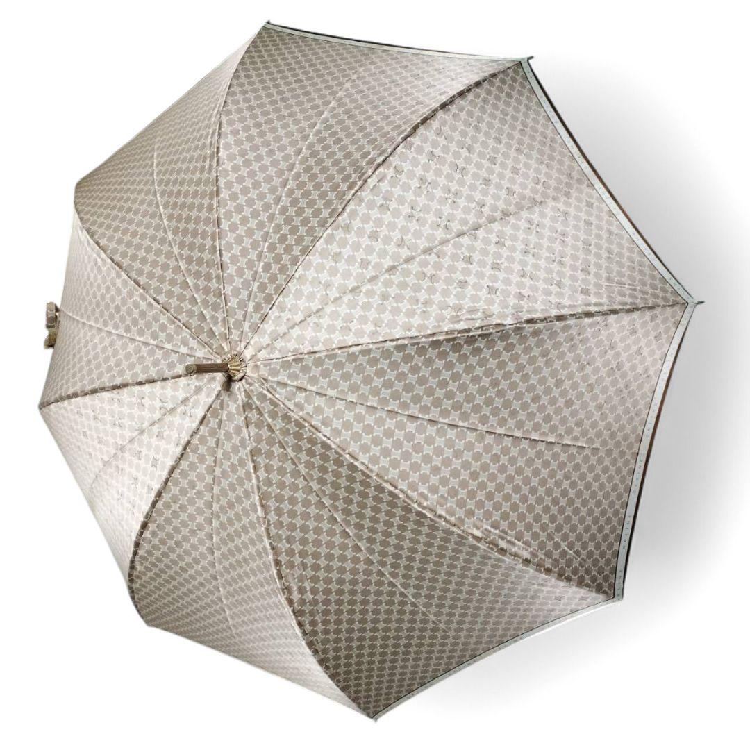 美品　CELINE　セリーヌ　傘　長傘　マカダム　総柄　トリオンフ　ロゴプレート