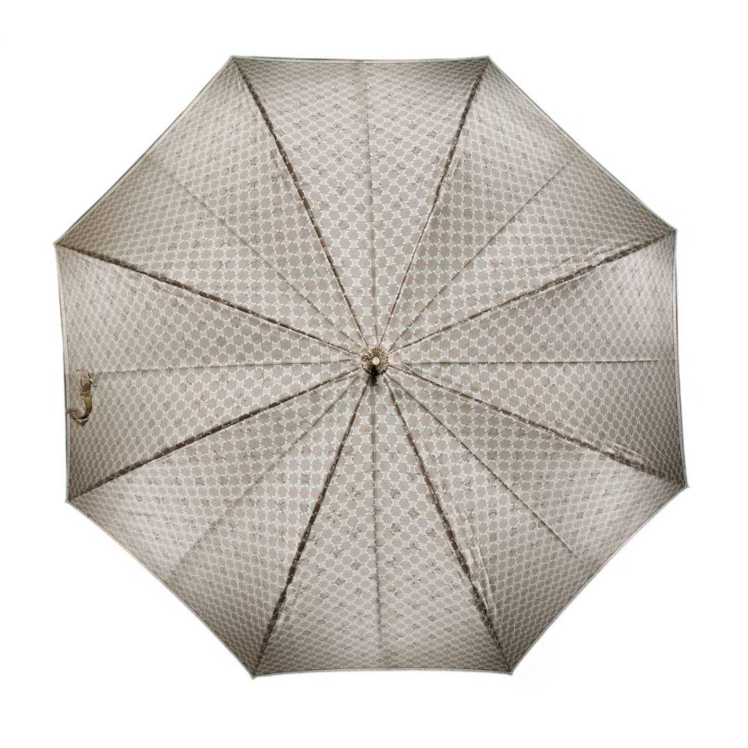 美品　CELINE　セリーヌ　傘　長傘　マカダム　総柄　トリオンフ　ロゴプレート