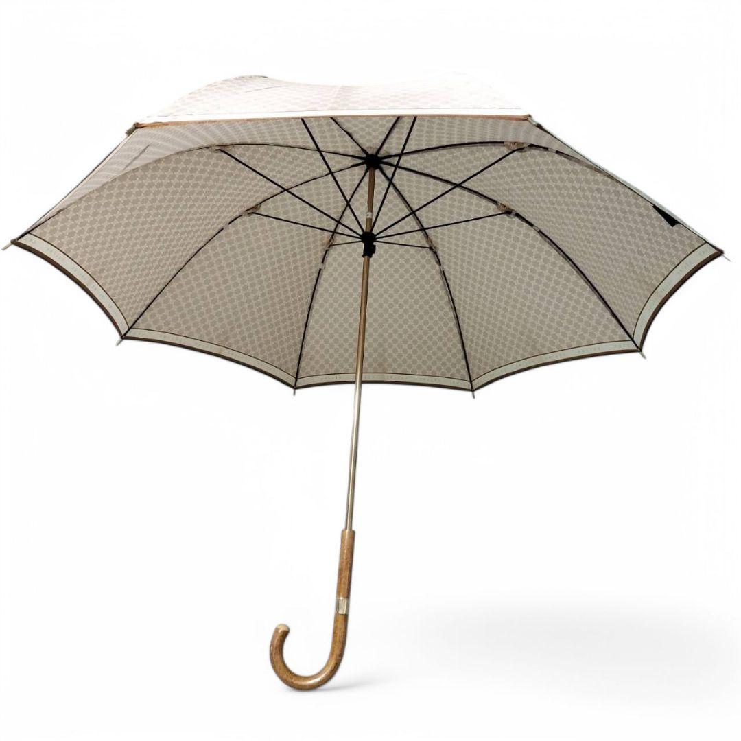 美品　CELINE　セリーヌ　傘　長傘　マカダム　総柄　トリオンフ　ロゴプレート