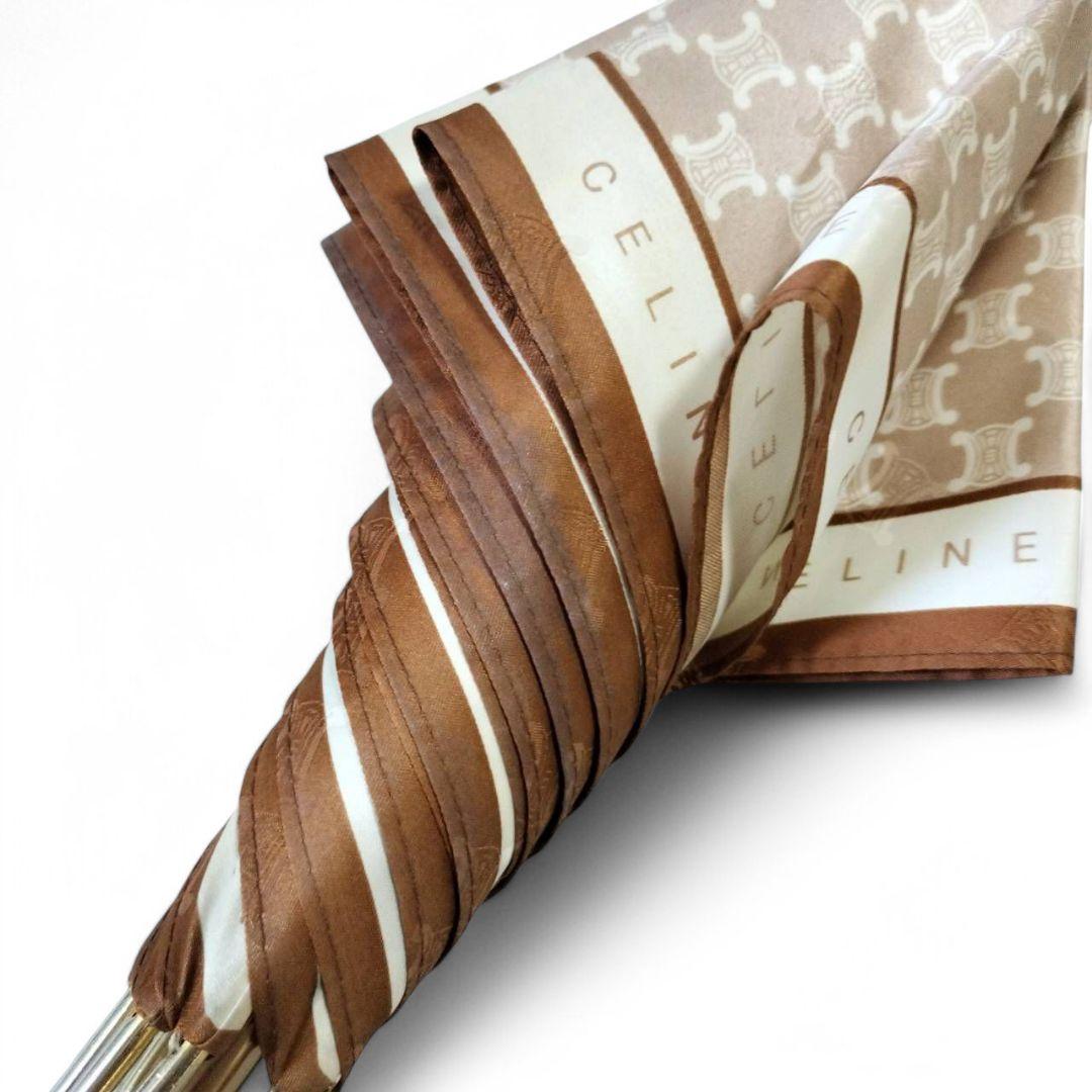 美品　CELINE　セリーヌ　傘　長傘　マカダム　総柄　トリオンフ　ロゴプレート