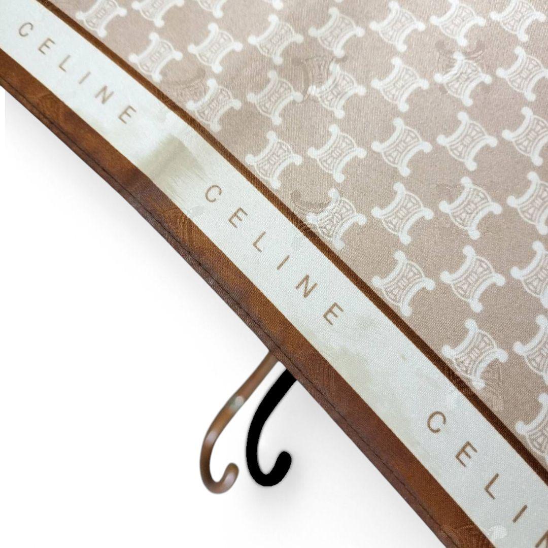 美品　CELINE　セリーヌ　傘　長傘　マカダム　総柄　トリオンフ　ロゴプレート