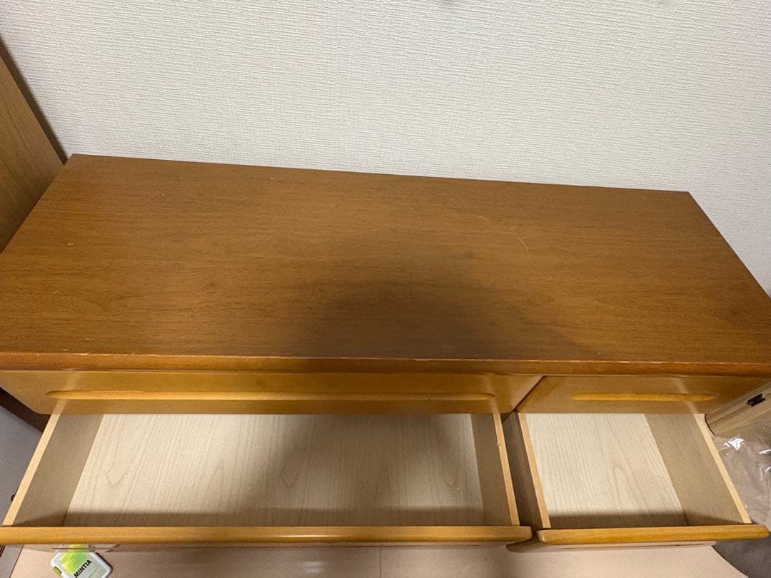 木製ローチェスト 2段4杯 幅120cm ナチュラル テレビ台にも◎本日まで