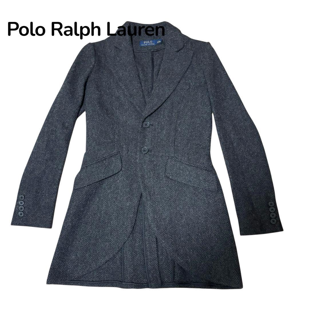 【なおりん】ポロラルフローレン　テーラードジャケット　グレー　ヘリンボーン