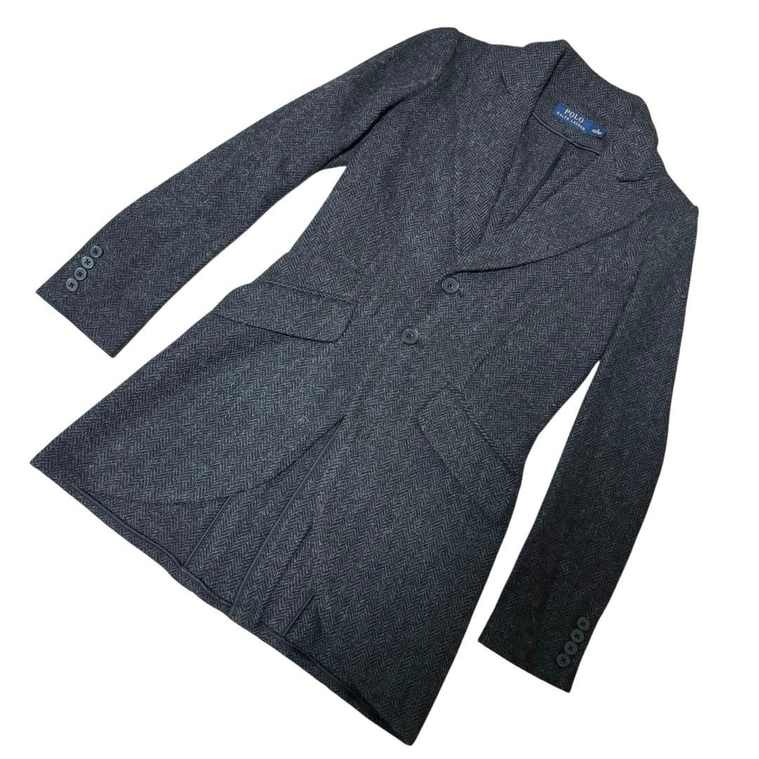 【なおりん】ポロラルフローレン　テーラードジャケット　グレー　ヘリンボーン