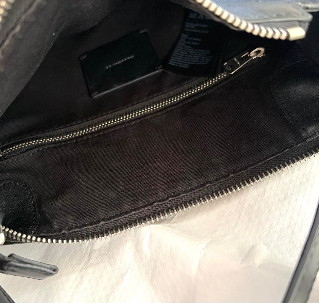 All Saints ブラックレザー ショルダーバッグ 星形模様 本革