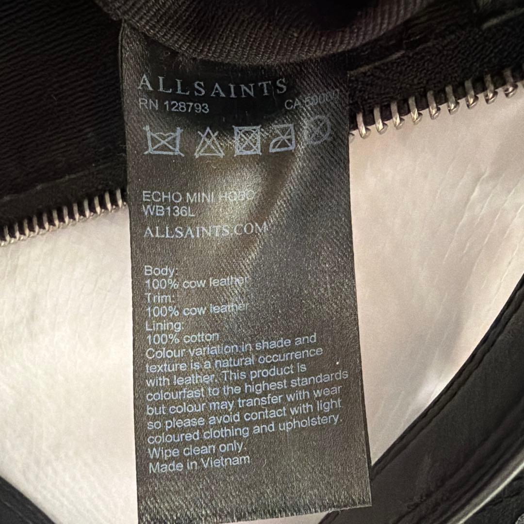 All Saints ブラックレザー ショルダーバッグ 星形模様 本革