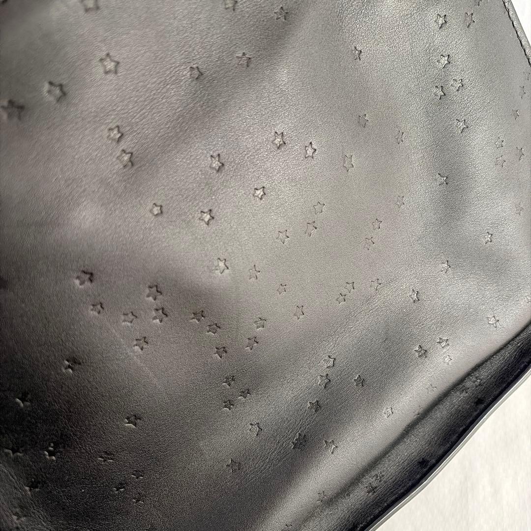 All Saints ブラックレザー ショルダーバッグ 星形模様 本革