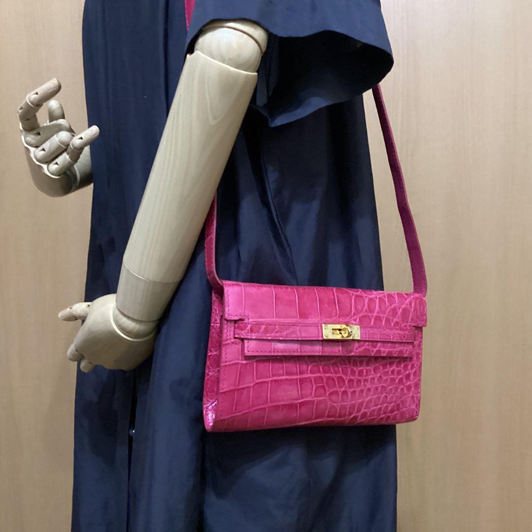 女性のための本物のワニ革 シャイニング ハンドバッグ クラッチ-21cm.