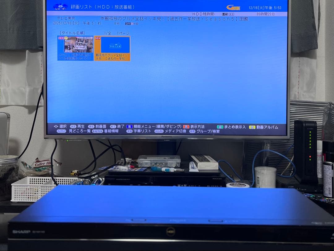 4K 1TB 2番組録画　シャープ　ブルーレイレコーダー　BD-NW1100