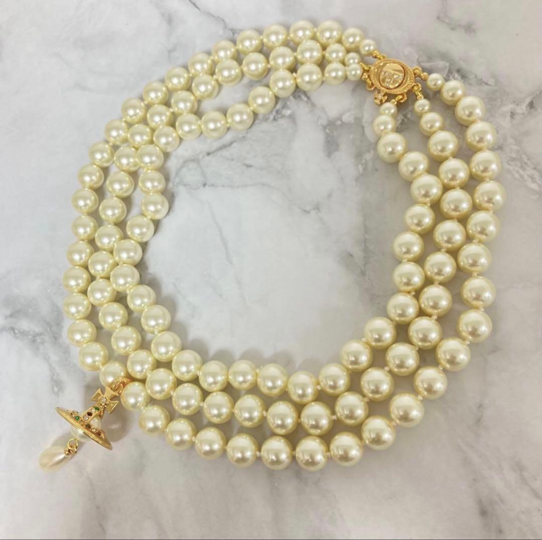 Vivienne Westwood パール ドロップ ネックレス　ゴールド