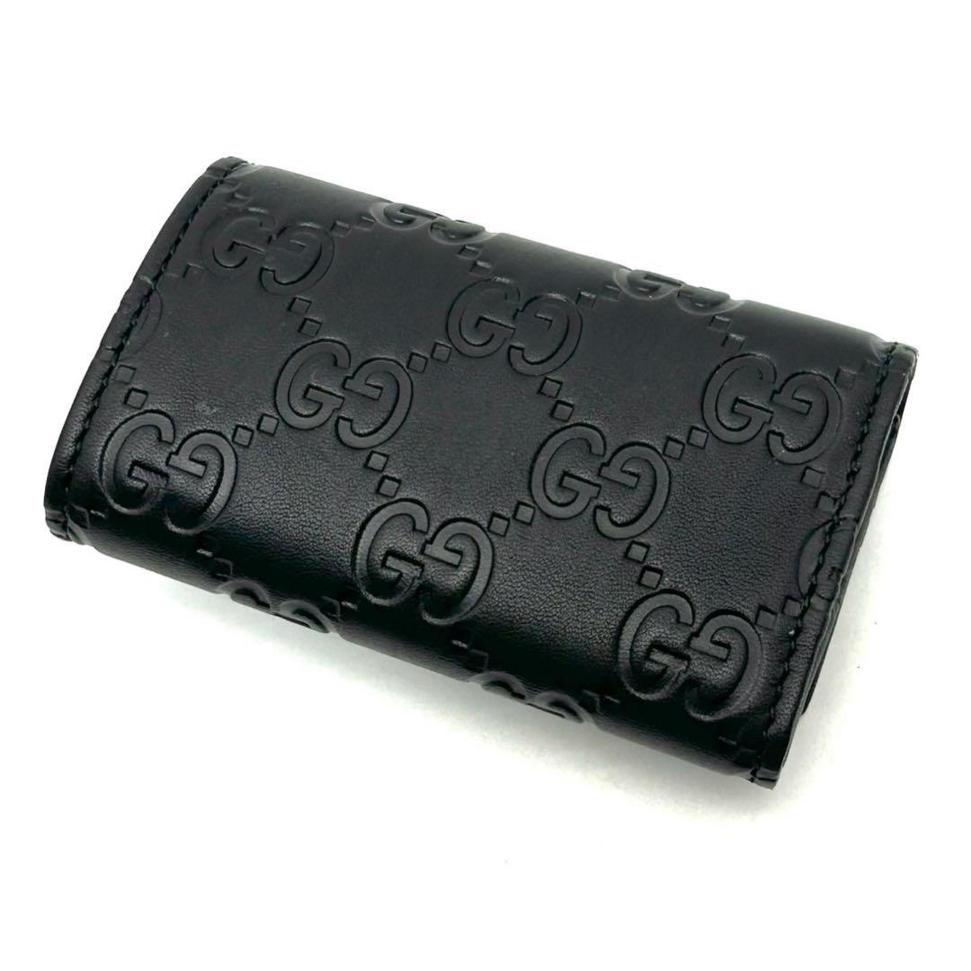 未使用 グッチ シマ 三つ折り6連キーケース ブラック 138093 レザー
