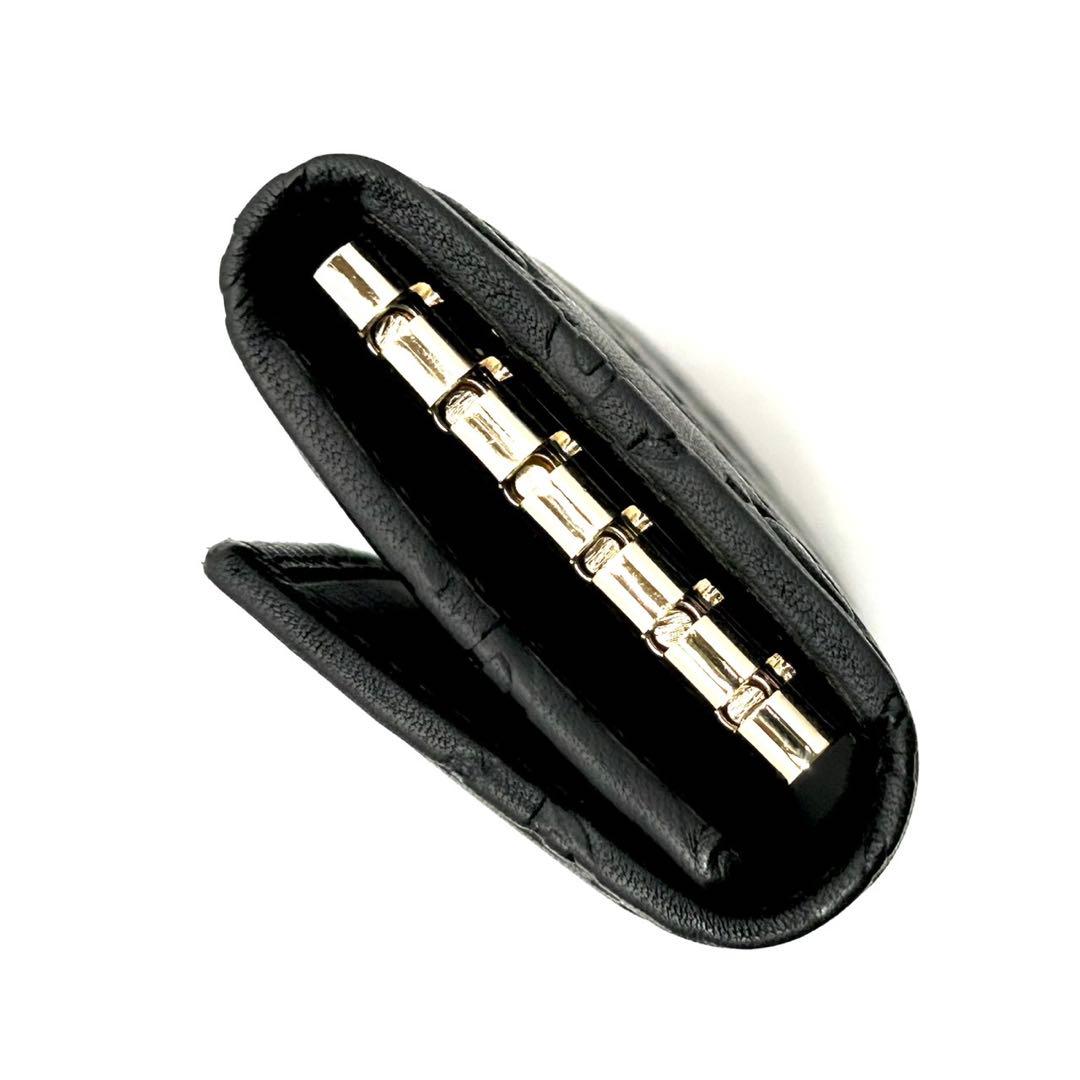 未使用 グッチ シマ 三つ折り6連キーケース ブラック 138093 レザー