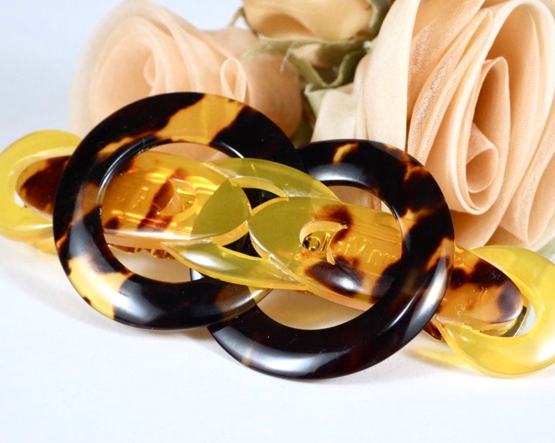 【専用】ヴィンテージ　本鼈甲　べっこう　白甲　バレッタ　髪飾り