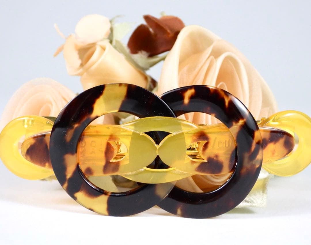 【専用】ヴィンテージ　本鼈甲　べっこう　白甲　バレッタ　髪飾り