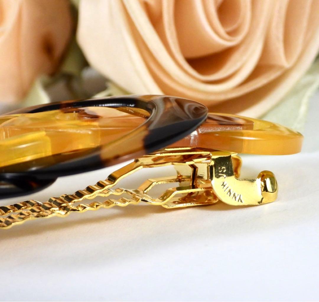 【専用】ヴィンテージ　本鼈甲　べっこう　白甲　バレッタ　髪飾り