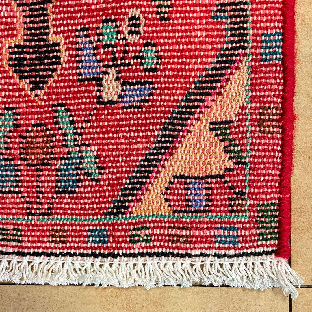 トライバルラグ ハマダン産 本物 ペルシャ絨毯 手織りサイズ 36\54cm