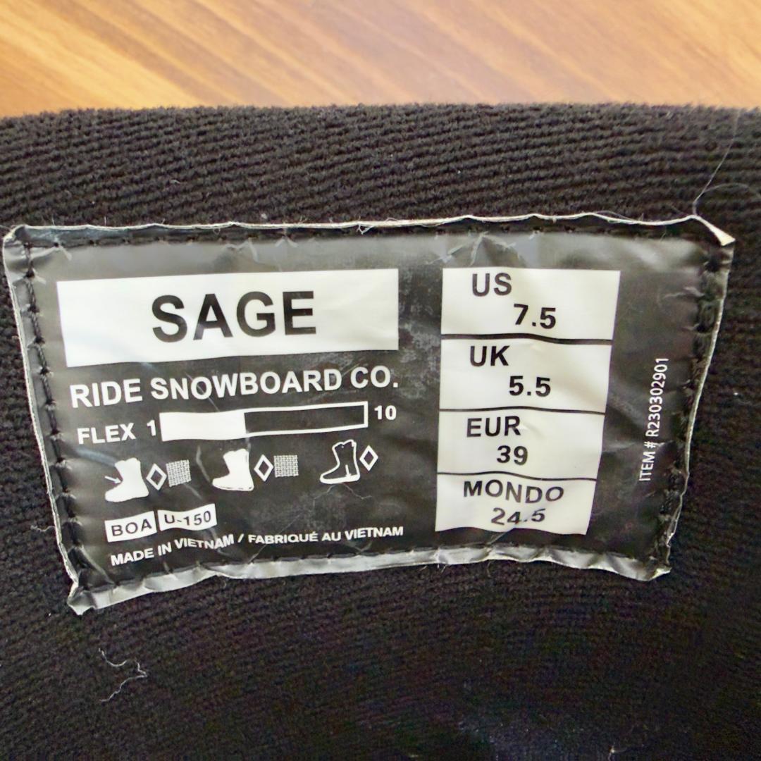 RIDE SAGE 24.5cm レディース　ブーツ
