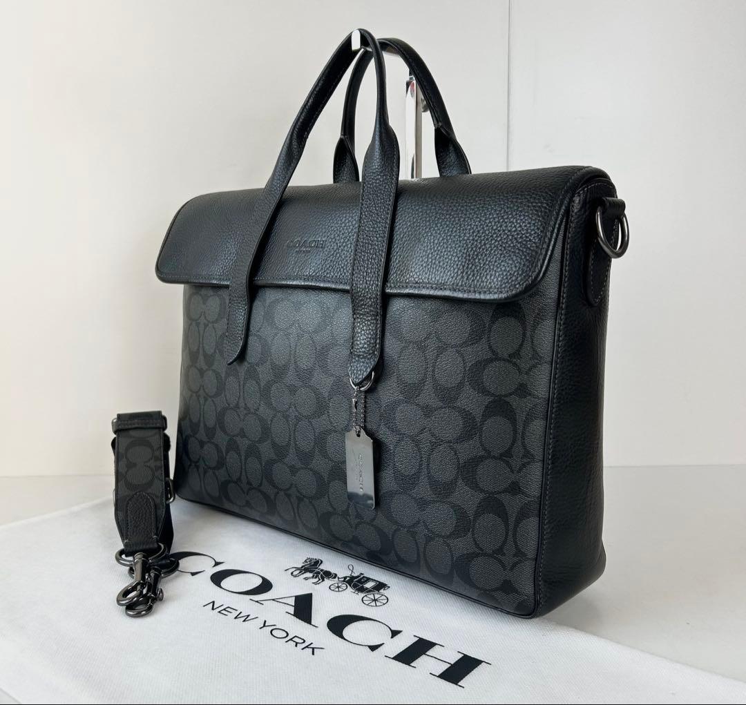 ✅【美品】定価12.1万　メンテ済み　コーチ　ビジネスバッグ　COACH レザー