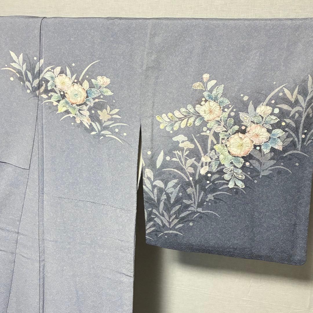 D129 訪問着 辻ヶ花 絞り 正絹 着物 袷 極美品