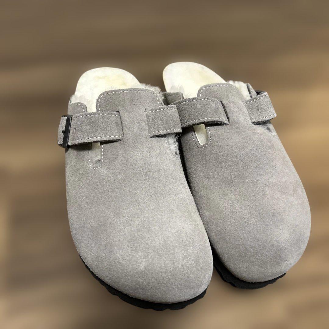 美品】ビルケンシュトック　ボストン シアリング　ボア　 37　グレー