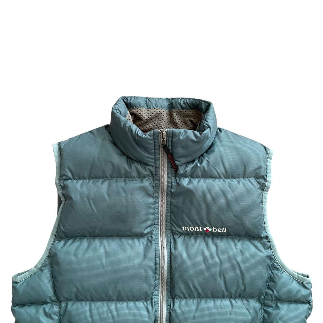 【美品】mont-bellモンベル 90s ネージュ ダウンベスト L.ブルー
