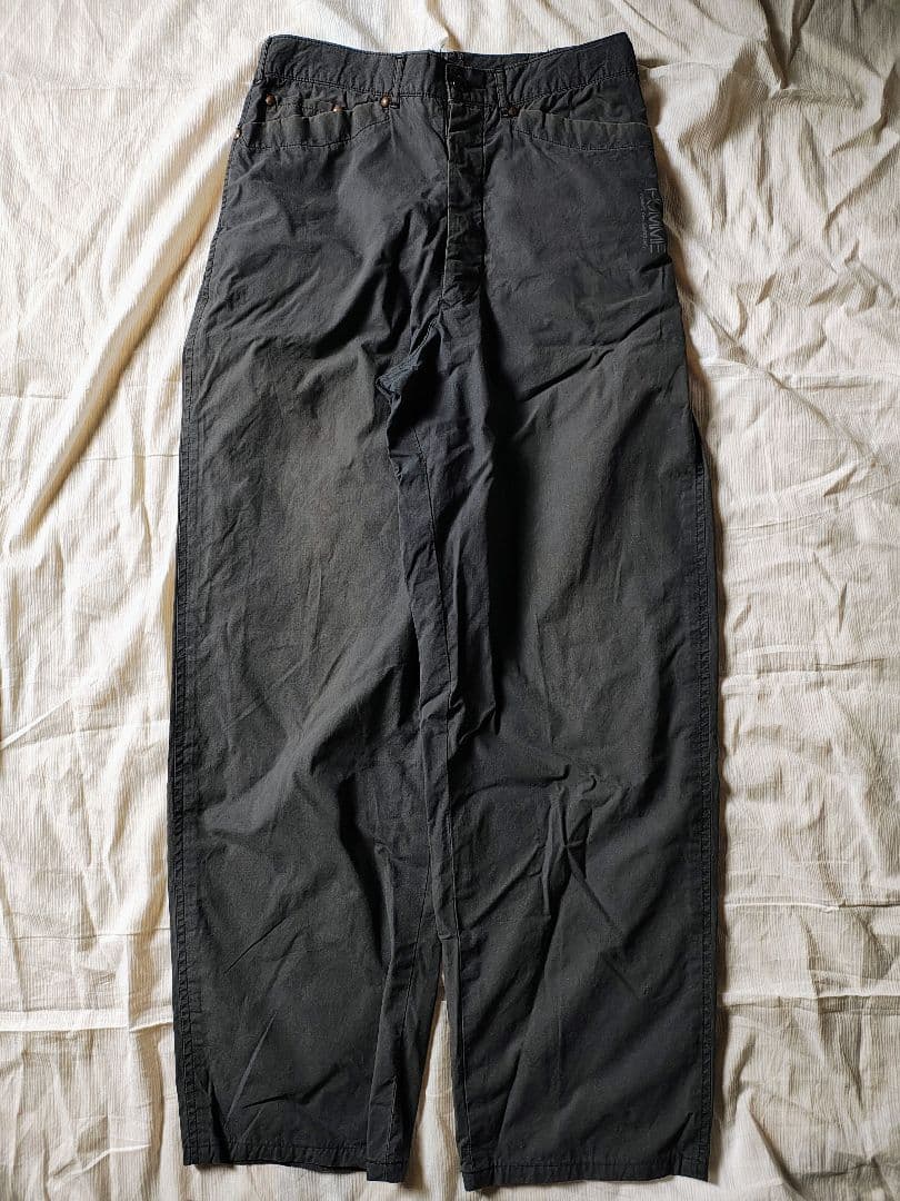 80s コムデギャルソンオム　ワークパンツ　ロゴ　チノ　ワイド