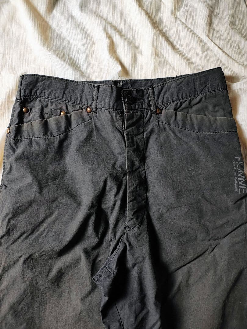 80s コムデギャルソンオム　ワークパンツ　ロゴ　チノ　ワイド