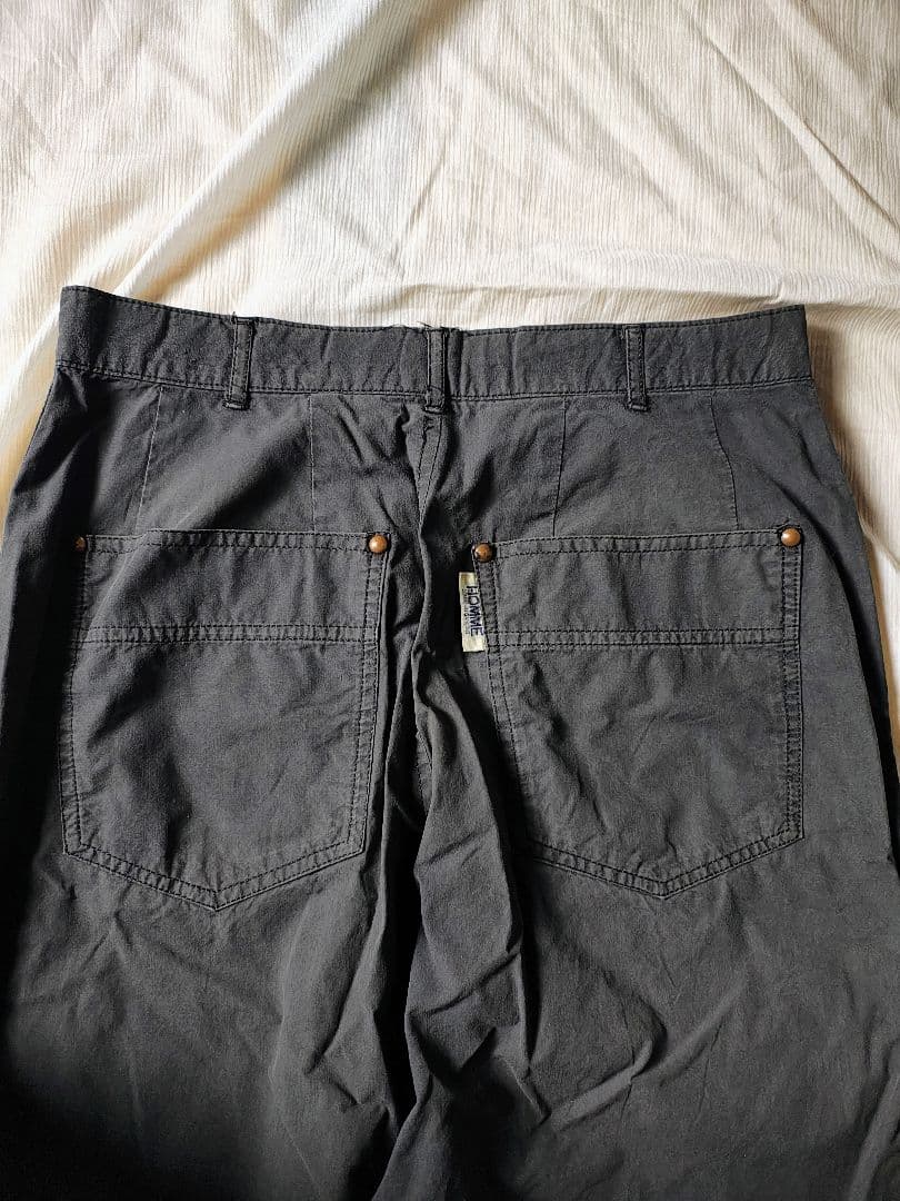 80s コムデギャルソンオム　ワークパンツ　ロゴ　チノ　ワイド