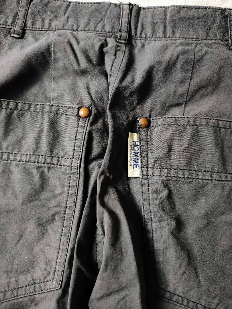 80s コムデギャルソンオム　ワークパンツ　ロゴ　チノ　ワイド